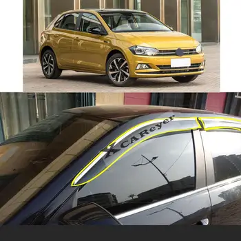 Automobilių Lipdukas Plastikinių Langų Stiklo Vėjo Skydelis Lietaus/Saulės Guard Ventiliacijos VW Volkswagen Polo Plus Hečbekas 2018 2019 2020 2021 2022