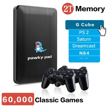 2T HDD Pawky Padas G Cube/Saturnas/PS2/Naomi Retro Vaizdo Žaidimas 4K 3D Nešiojamų Išorės Žaidimų Konsolės 60000+ Games for Windows PC