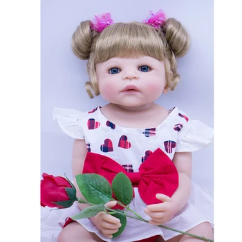 DOLLMAI 55CM Reborn Baby Doll Naujagimių Tikroviška Lėlė viso Kūno Silikoninis Realistinis Tikroviška Lėlė Baby Girl bebe Gimtadienio Dovana žaislas