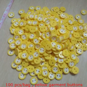 11 mm saldainių spalvos apvalus mygtukas 2 skyles geltona drabužio sagos 100 vnt./daug