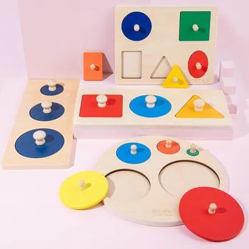 Vaikai Mediniai Geometrinės Formos Puzzle Valdybos Montessori Mokymo Spalvų Dydis Rūšiavimo Vystymosi Švietimo Vaikų Mediniai Žaislai