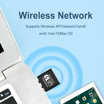 USB Tinklo plokštė WiFi Imtuvas 2.4 GHz 5.8 GHz USB WiFi Adapteris Raktu Nemokamai Ratai Suderinamas su 802.11 b/g/n Prietaisas