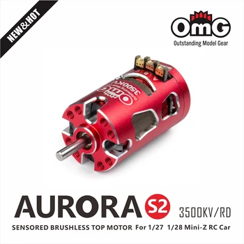 OMG 1/24 1/28 Brushless Sensored Top Motor Raudona MiniZ RC Automobilių OMG-MT-AURORA-S2-3500KV/RD