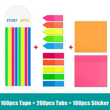 460 Lakštai Transperent Sticky Notes lipnūs Matyti Per Memo Pad Indekso Žymos Sticky Notes Mokyklos Raštinės Prekes