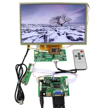 HD MI VGA 2AV LCD Valdiklio plokštės+10.2 colių AT102TN03 800x480 LCD ekranas Su Multi-Touch Panel