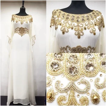 Balta Royal Islamo Modernus Elegantiškas Dubajus Maroko Ilgai Marškinėliai Arabų Šalis Suknelė Europos ir Amerikos Mados Tendencijos