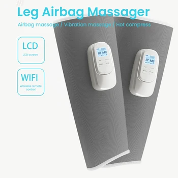 Househole oro Pagalvė Kojos Massager 3 pavarų Reguliuojamas Vibracijos Masažo Įkrovimo Karšto Suspausti Šildytuvas LCD Ekranas, Nuotolinio Valdymo
