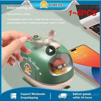 1~8PCS Mini Animacinių filmų Sraigtasparnių Oro Drėkintuvas USB Elektros eterinis Aliejus Difuzoriaus su Šiltą Naktį, Lengvųjų Automobilių Tarnyba