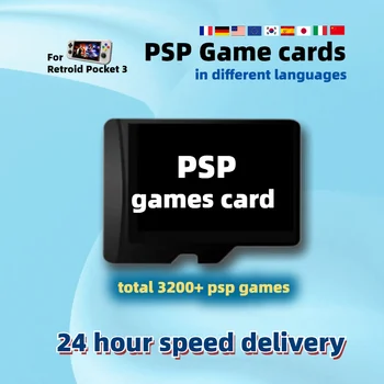 PSP Žaidimas TF Kortelė Retroid Kišenėje 3 Plus Flip RP3+ Kalbą JAV Europa Japonija Prancūzija Vokietija Italija Korėja, Ispanija, Kinija 3200+