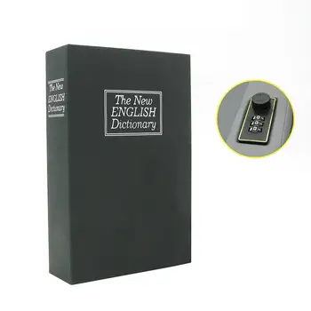 Mini seifas Namų Universalios Modeliavimo Knygos Pinigais, Papuošalais Dienoraštis Saugumo Užraktas Dėžės Kodas Konteinerių juoda