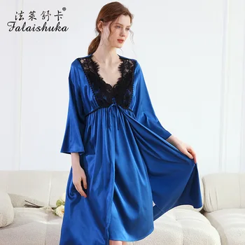 19 momme 100% originali šilko Skraiste Suknelė rinkiniai moterims Noble blue nuotaka grynas mulberry šilko Vestuvinė Suknelė S5803