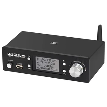 HD920PRO 5.1 CH HD Audio Dekoderis Bluetooth 5.0 Imtuvu, už DTS, AC3 4K 3D Konverteris SPDIF LANKO PCUSB VPK(ES Kištukas)