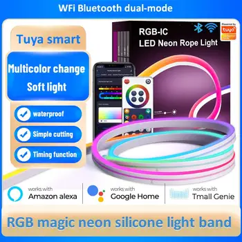 AUBESS Tuya WI-fi/Bluetooth Smart LED Neon Silikono Juostelės LED RGB Šviesos 
