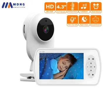 4.3 Colių Kūdikio stebėjimo HD Wireless BabyPhone Kamera, Naktinio Matymo Vaizdo Auklė Priežiūros Bebe Kameros Saugos Kūdikis Miega