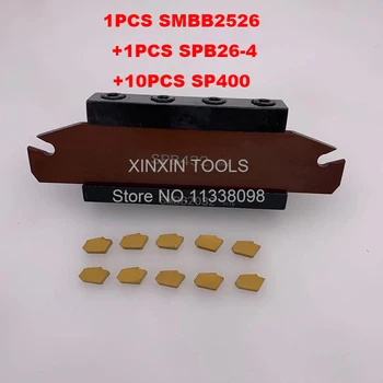 25mm petiole SPB26-4 1pcs+SMBB2526 1pcs+ SP400 NC3020/NC3030 10vnt=12pcs/set NC3020/NC3030 plieno Apdirbimo CNC tekinimo įrankis